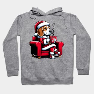 Beagle Dog Drinking Coffee Christmas Hoodie